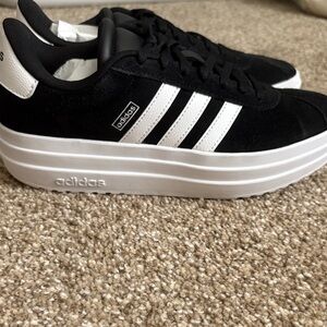 Adidas Women's Black and White Platform Sneakers